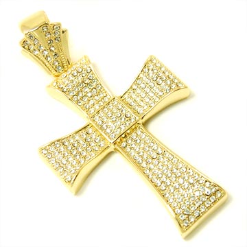 Bling Bling Gold Cross Pendant